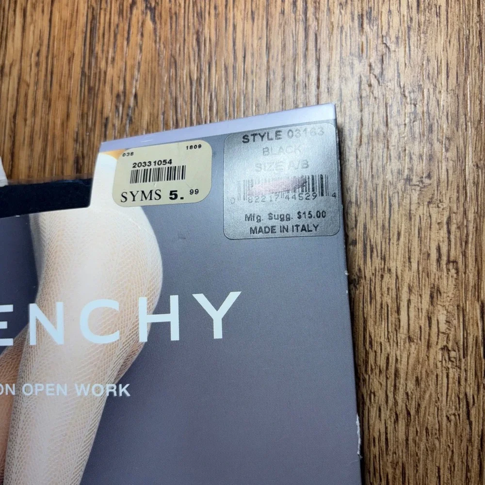 Givenchy Pret A Porter Chevron Open Work Tights Set of 2 black made in Italy A/B
